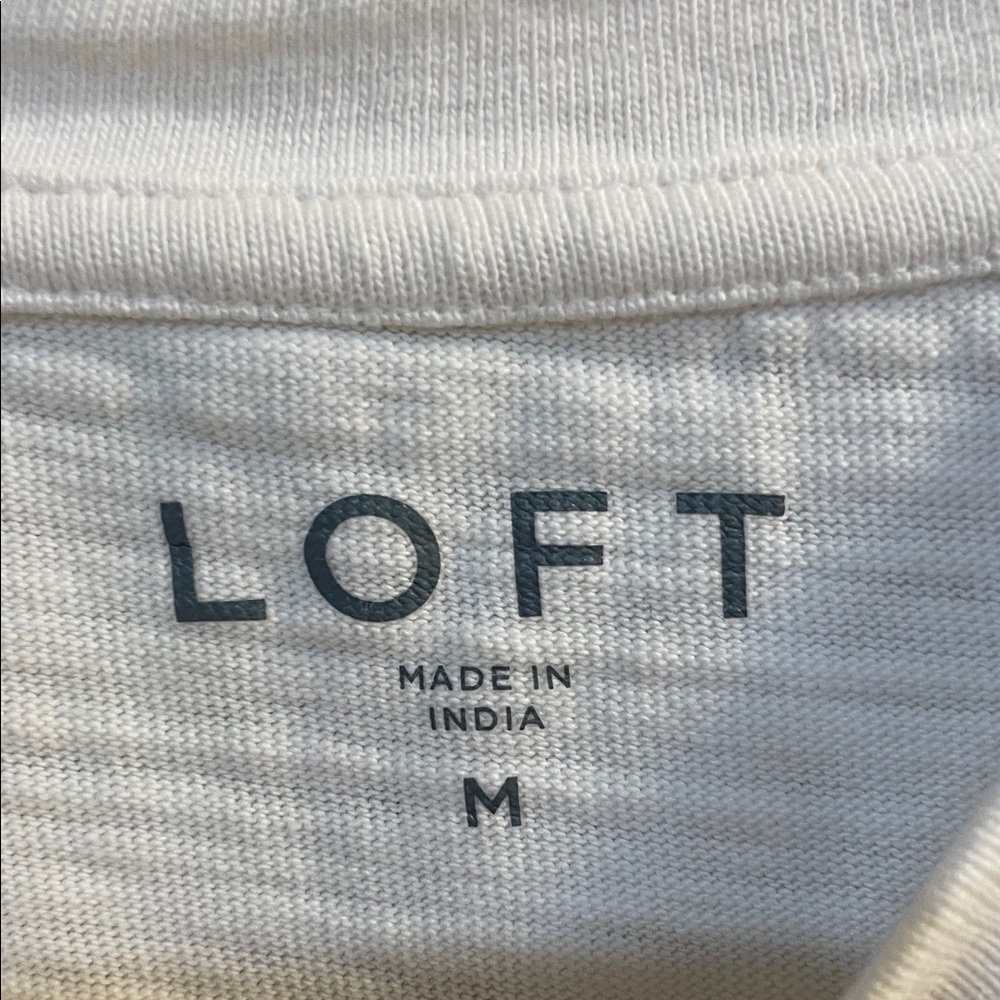 LOFT Off-White Textured Long Sleeve Blouse - Picture 2 of 8